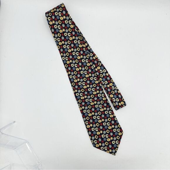 Brooks Brothers Floral Tie - Red, Yellow, Blue - Picture 10 of 11
